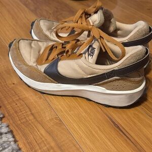 Nike Beige and Dark Brown Athletic Shoes